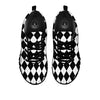 Argyle White And Black Print Pattern Black Sneaker-grizzshop