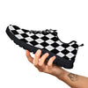 Argyle White And Black Print Pattern Black Sneaker-grizzshop