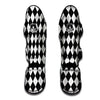 Argyle White And Black Print Pattern Muay Thai Shin Guards-grizzshop