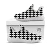 Argyle White And Black Print Pattern White Athletic Shoes-grizzshop