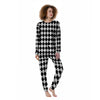 Argyle White And Black Print Pattern Women's Pajamas-grizzshop