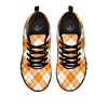 Argyle White And Orange Print Pattern Black Sneaker-grizzshop