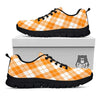 Argyle White And Orange Print Pattern Black Sneaker-grizzshop