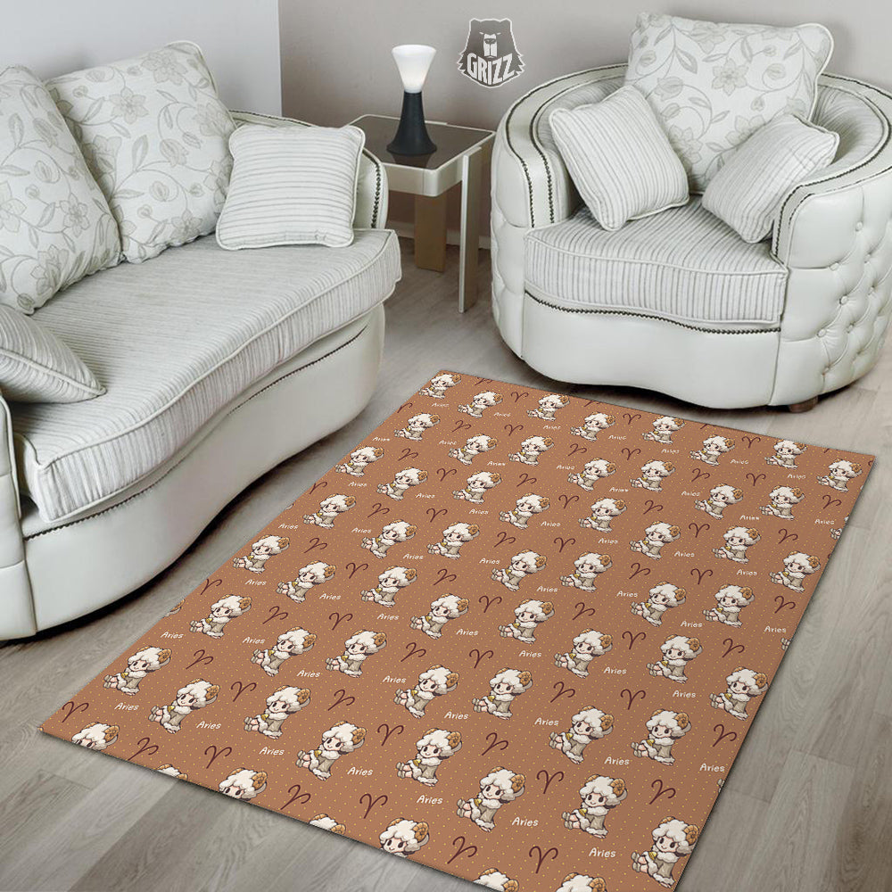 Aries Cute Cartoon Print Pattern Floor Mat-grizzshop