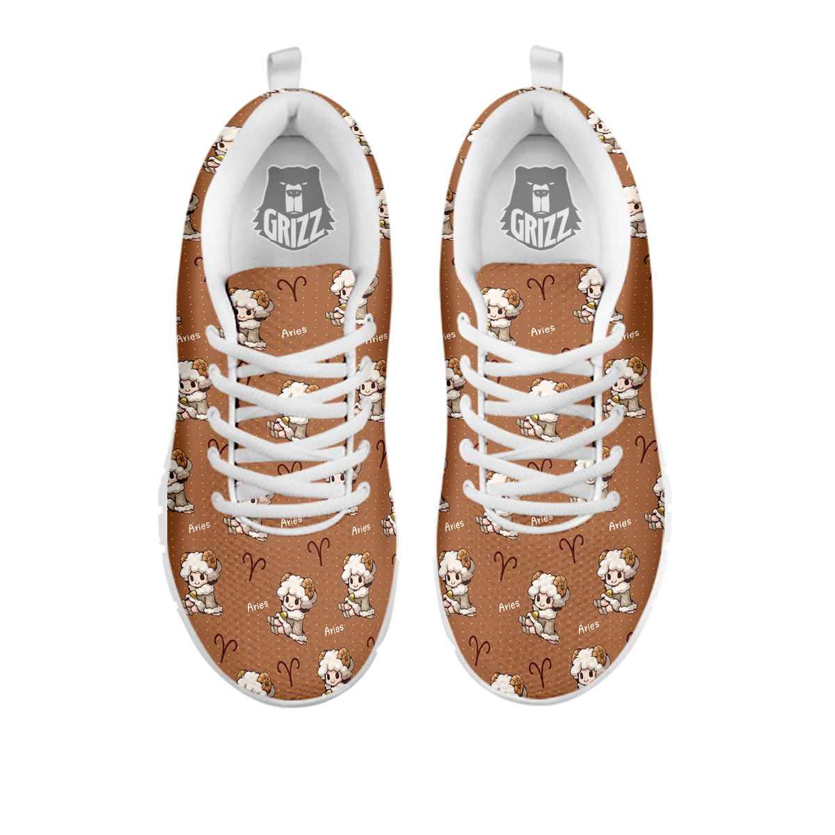 Aries Cute Cartoon Print Pattern White Sneaker-grizzshop