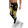 Aries Sign Black And Gold Print Men's Leggings-grizzshop