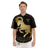 Aries Sign Black And Gold Print Men's Short Sleeve Shirts-grizzshop