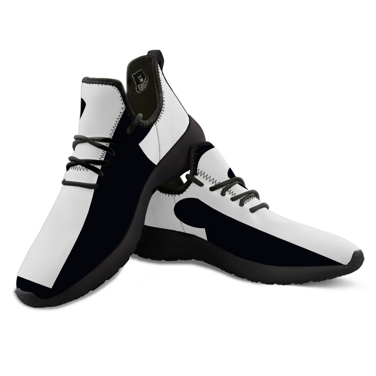 Aries Sign White And Black Print Black Athletic Shoes-grizzshop
