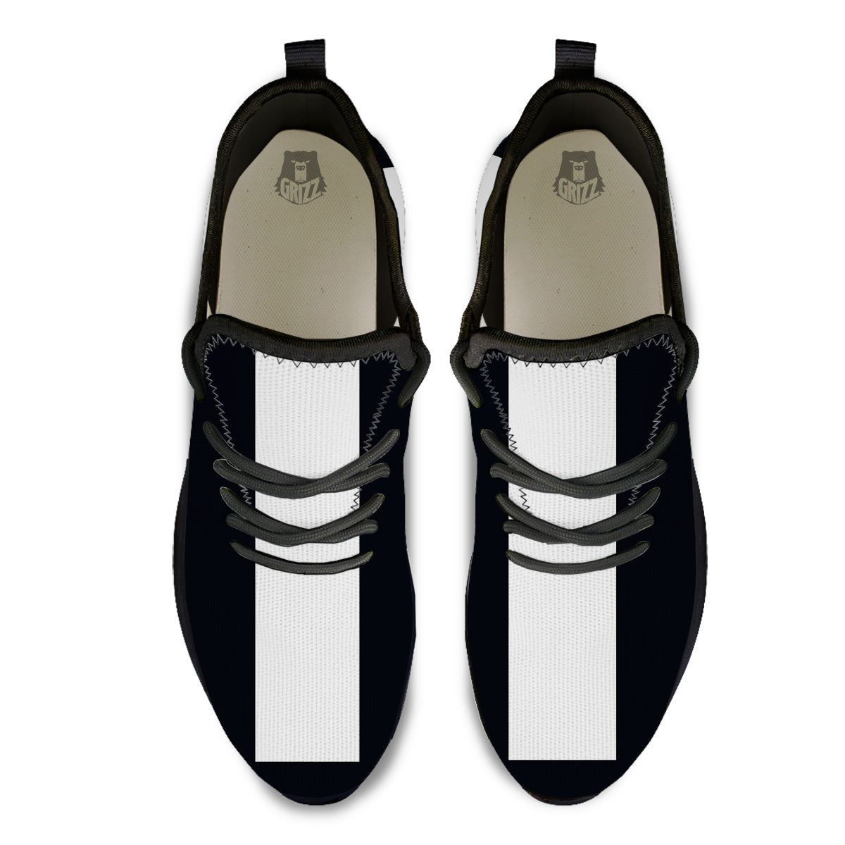 Aries Sign White And Black Print Black Athletic Shoes-grizzshop