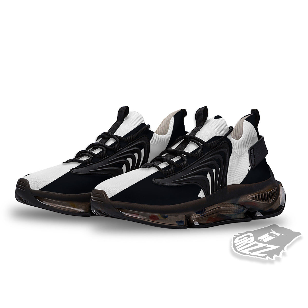 Aries Sign White And Black Print Black Gym Shoes-grizzshop