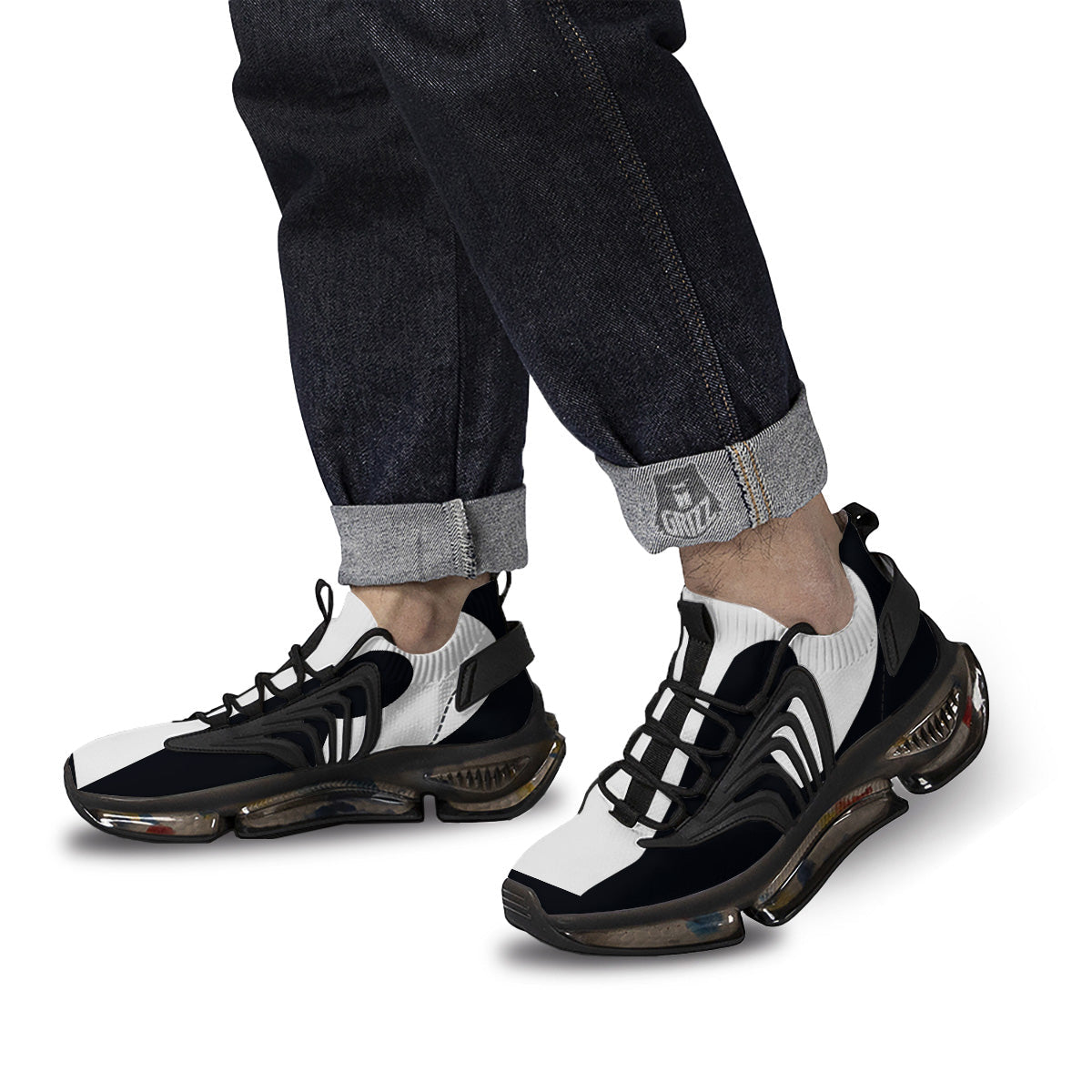 Aries Sign White And Black Print Black Gym Shoes-grizzshop
