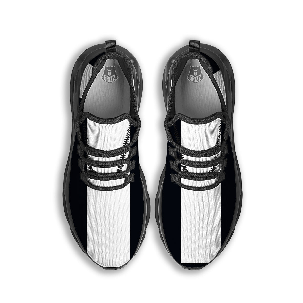 Aries Sign White And Black Print Black Running Shoes-grizzshop