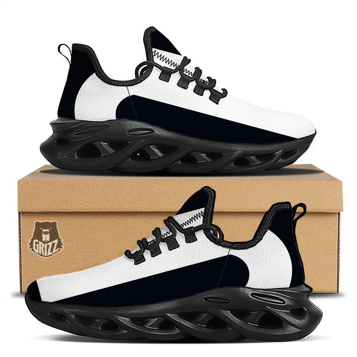 Aries Sign White And Black Print Black Running Shoes-grizzshop