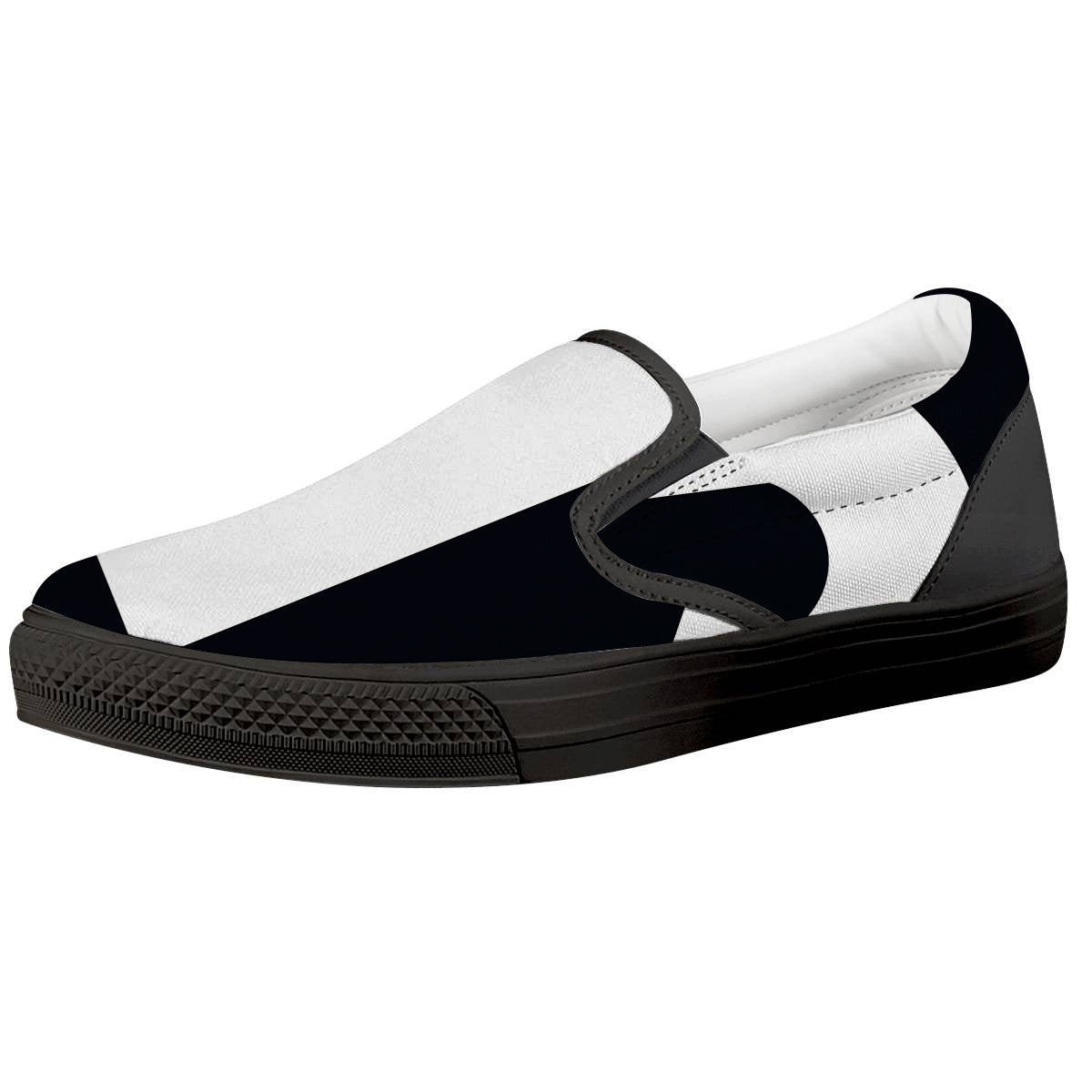 Aries Sign White And Black Print Black Slip On Shoes-grizzshop