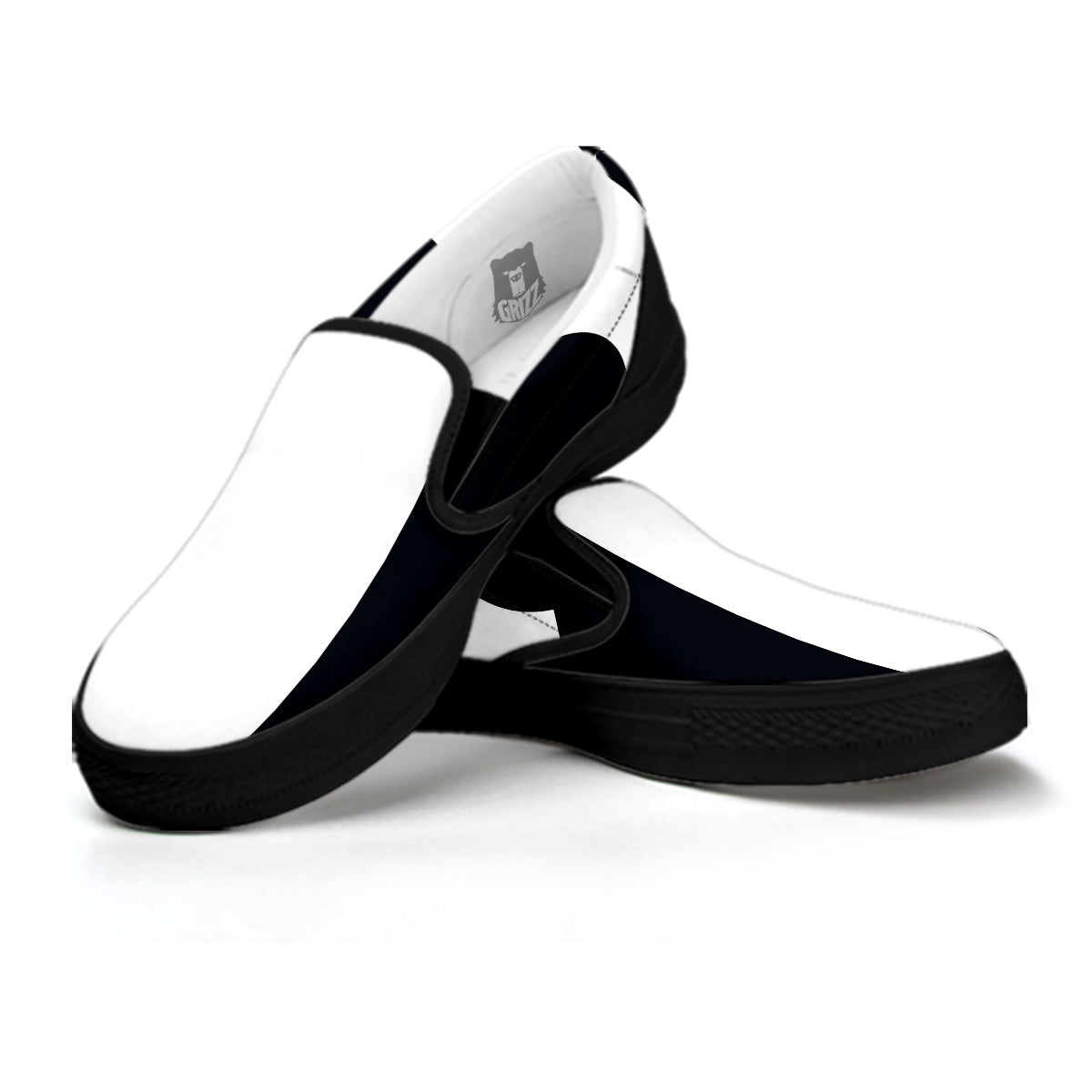 Aries Sign White And Black Print Black Slip On Shoes-grizzshop