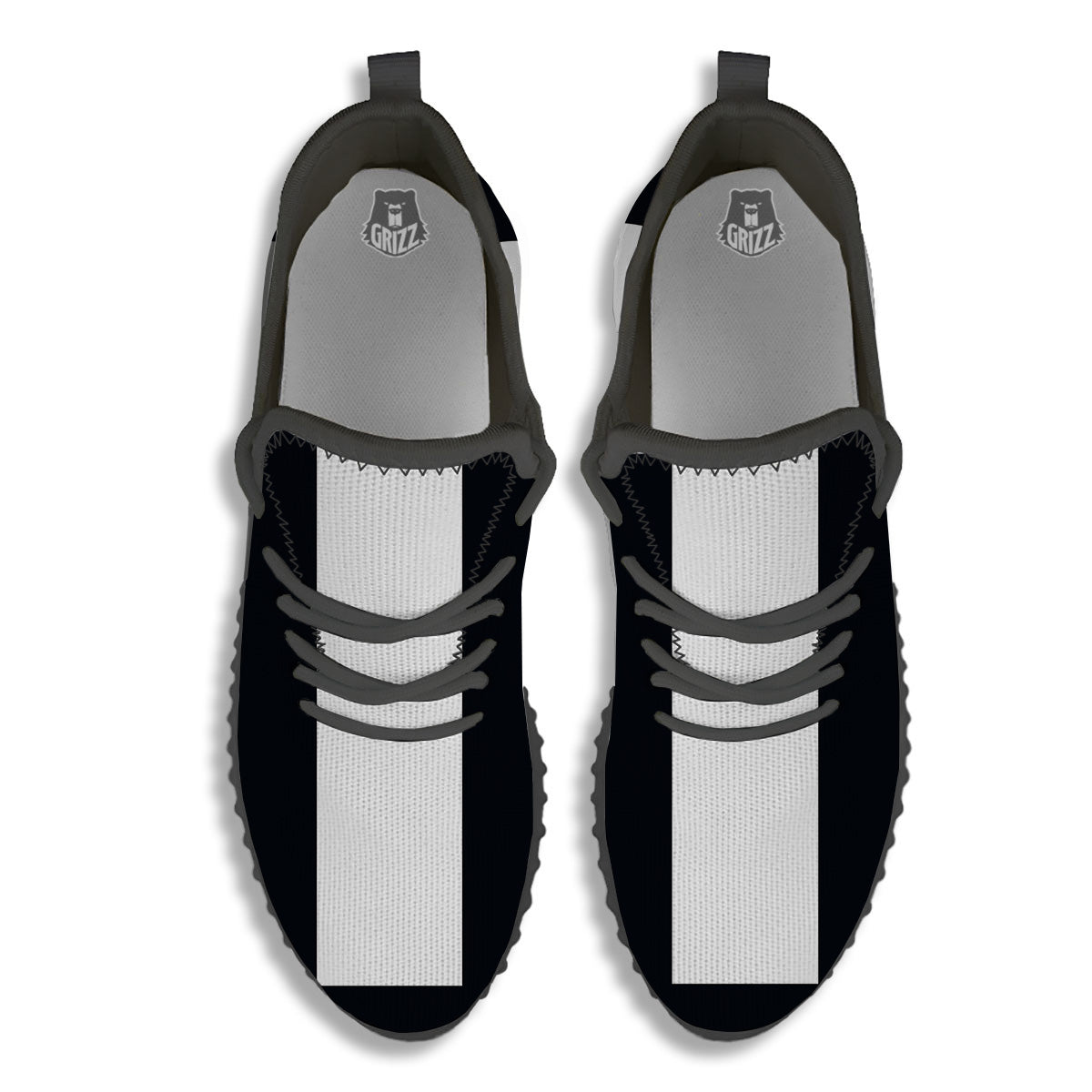 Aries Sign White And Black Print Black Walking Shoes-grizzshop