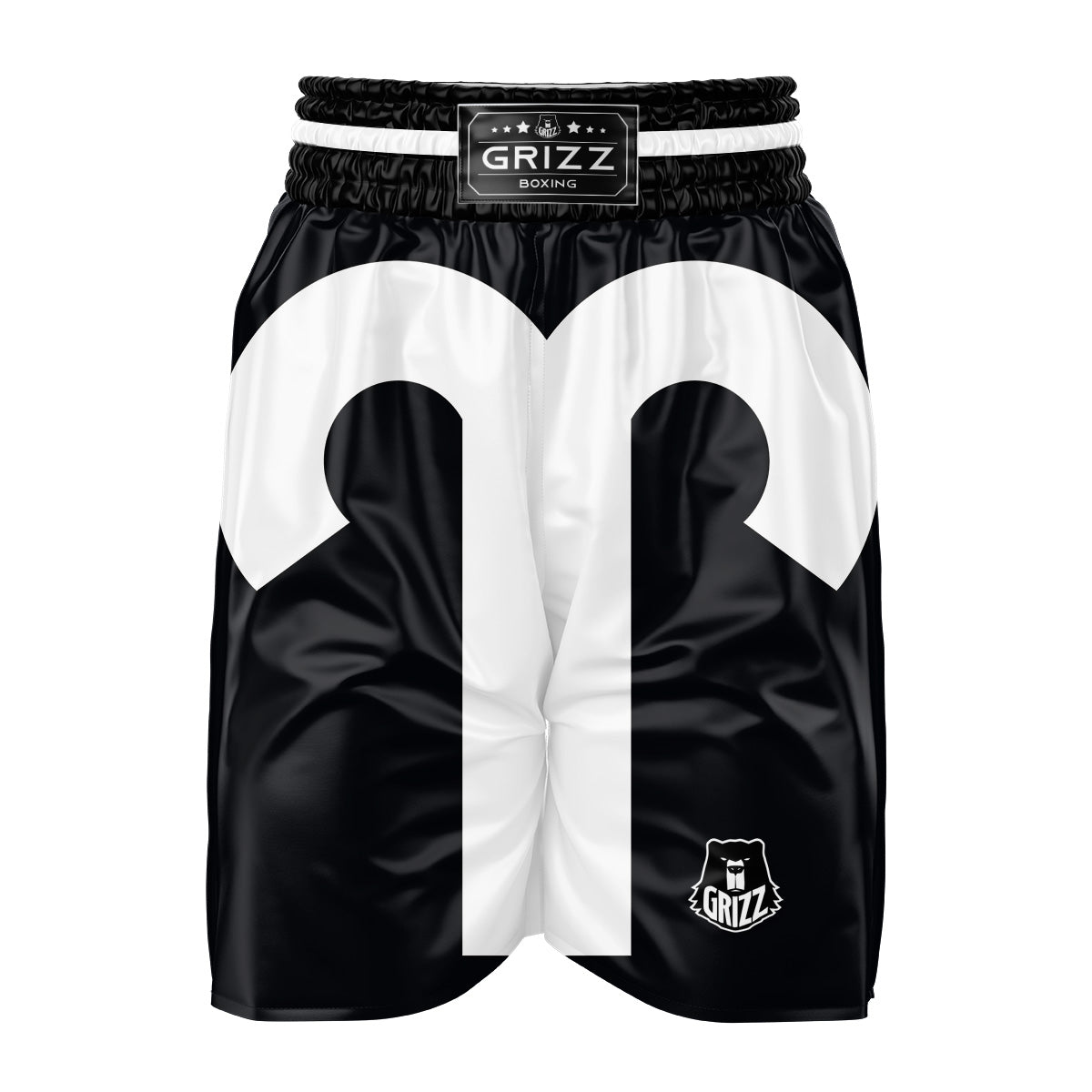 Aries Sign White And Black Print Boxing Shorts-grizzshop