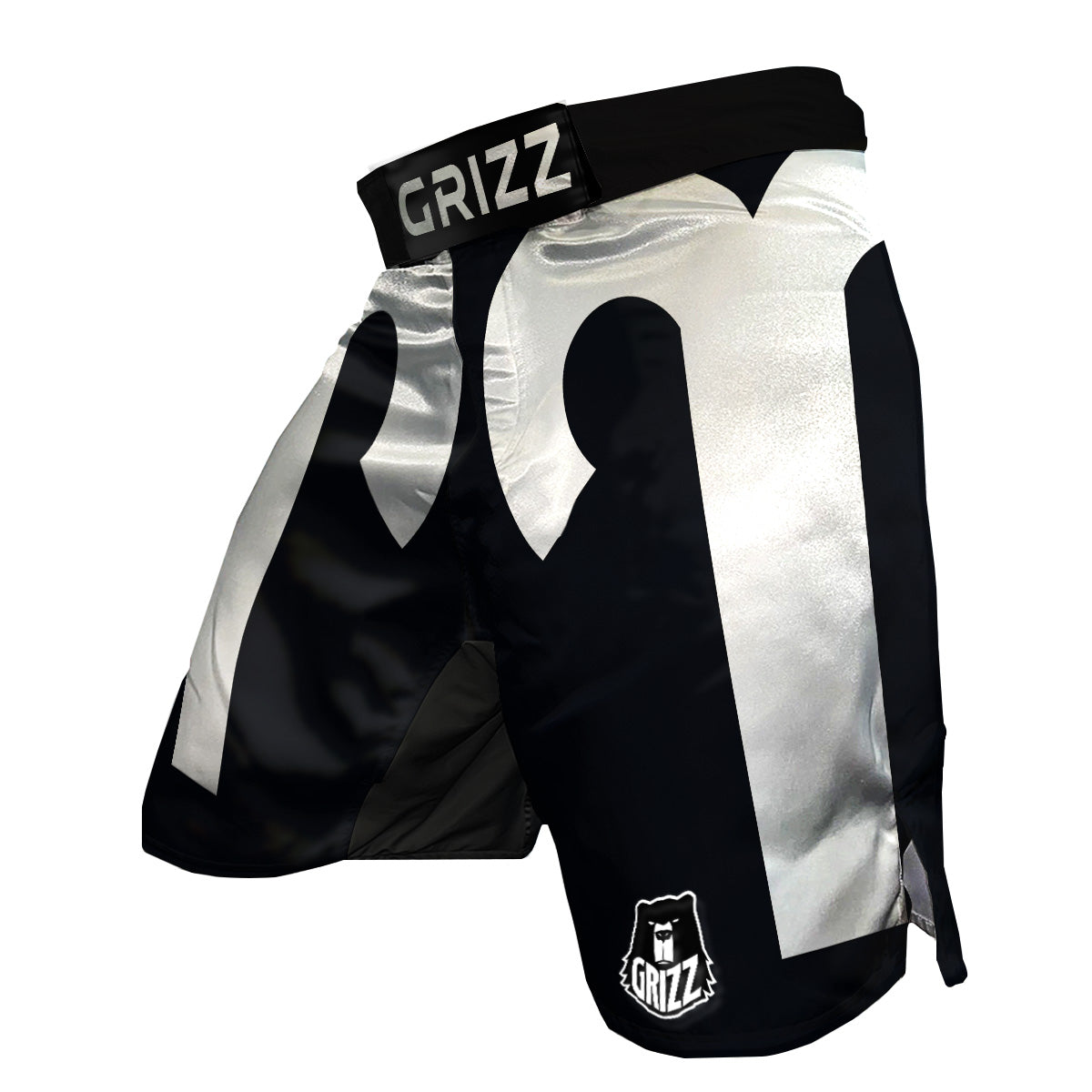 Aries Sign White And Black Print MMA Shorts-grizzshop