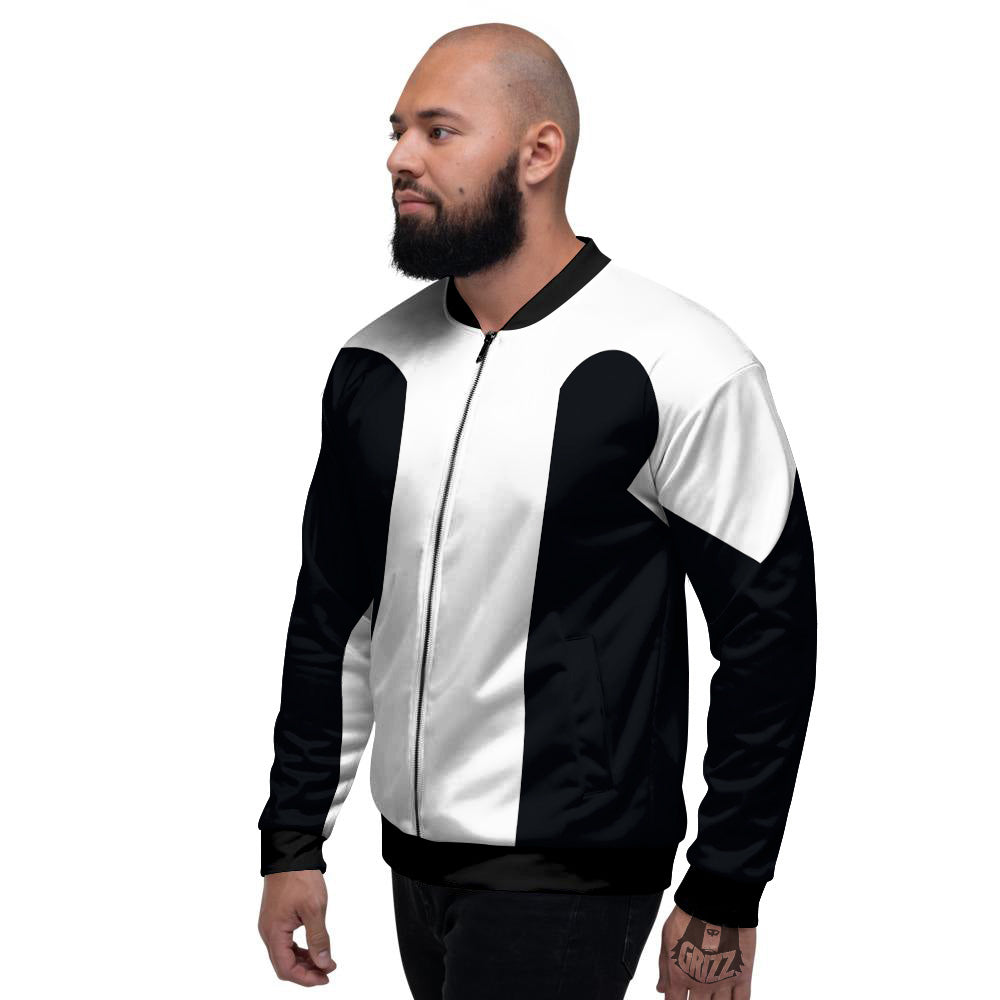 Aries Sign White And Black Print Men's Bomber Jacket-grizzshop