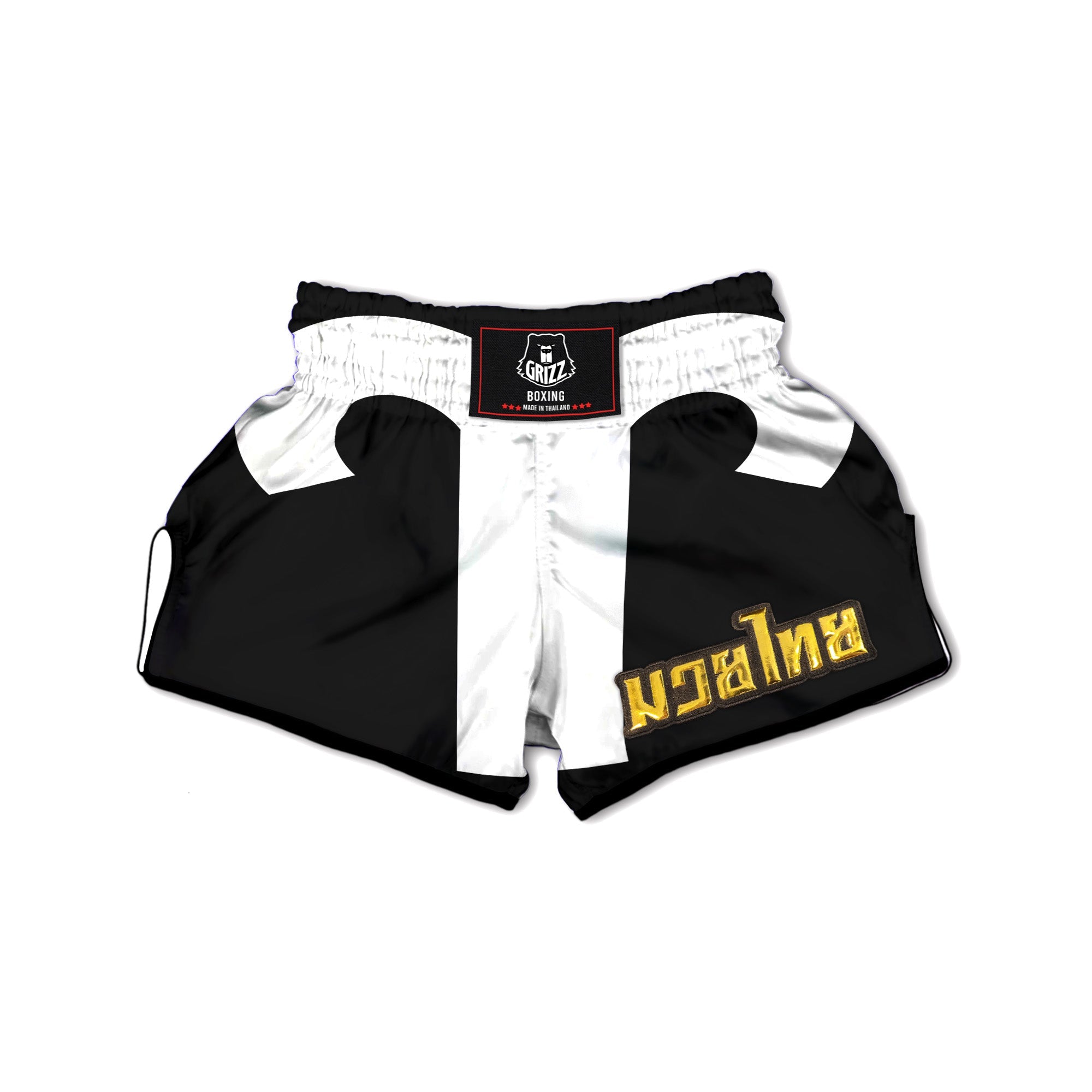 Aries Sign White And Black Print Muay Thai Boxing Shorts-grizzshop