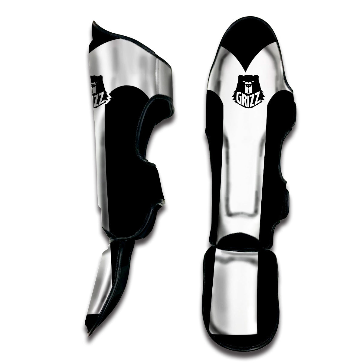Aries Sign White And Black Print Muay Thai Shin Guards-grizzshop