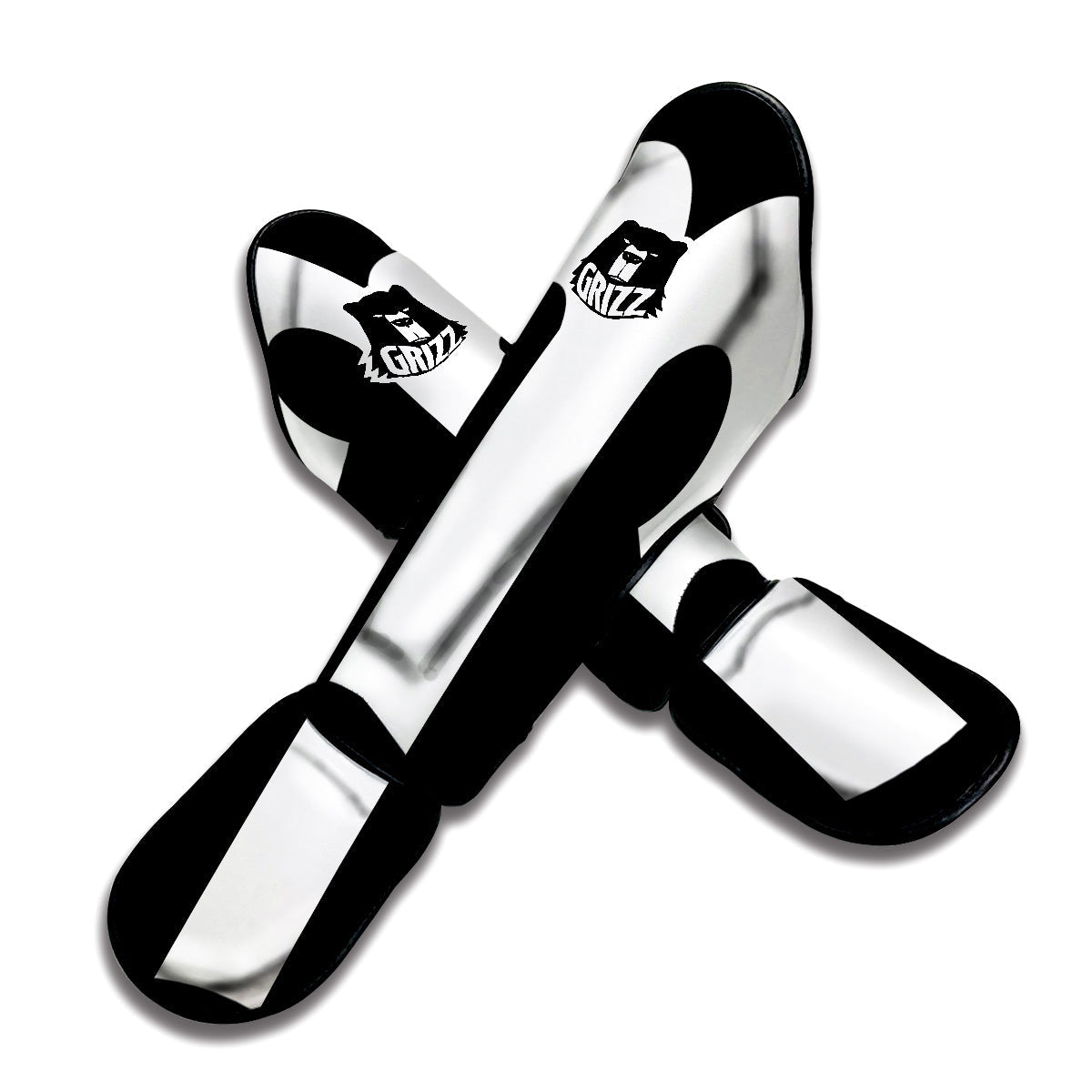 Aries Sign White And Black Print Muay Thai Shin Guards-grizzshop