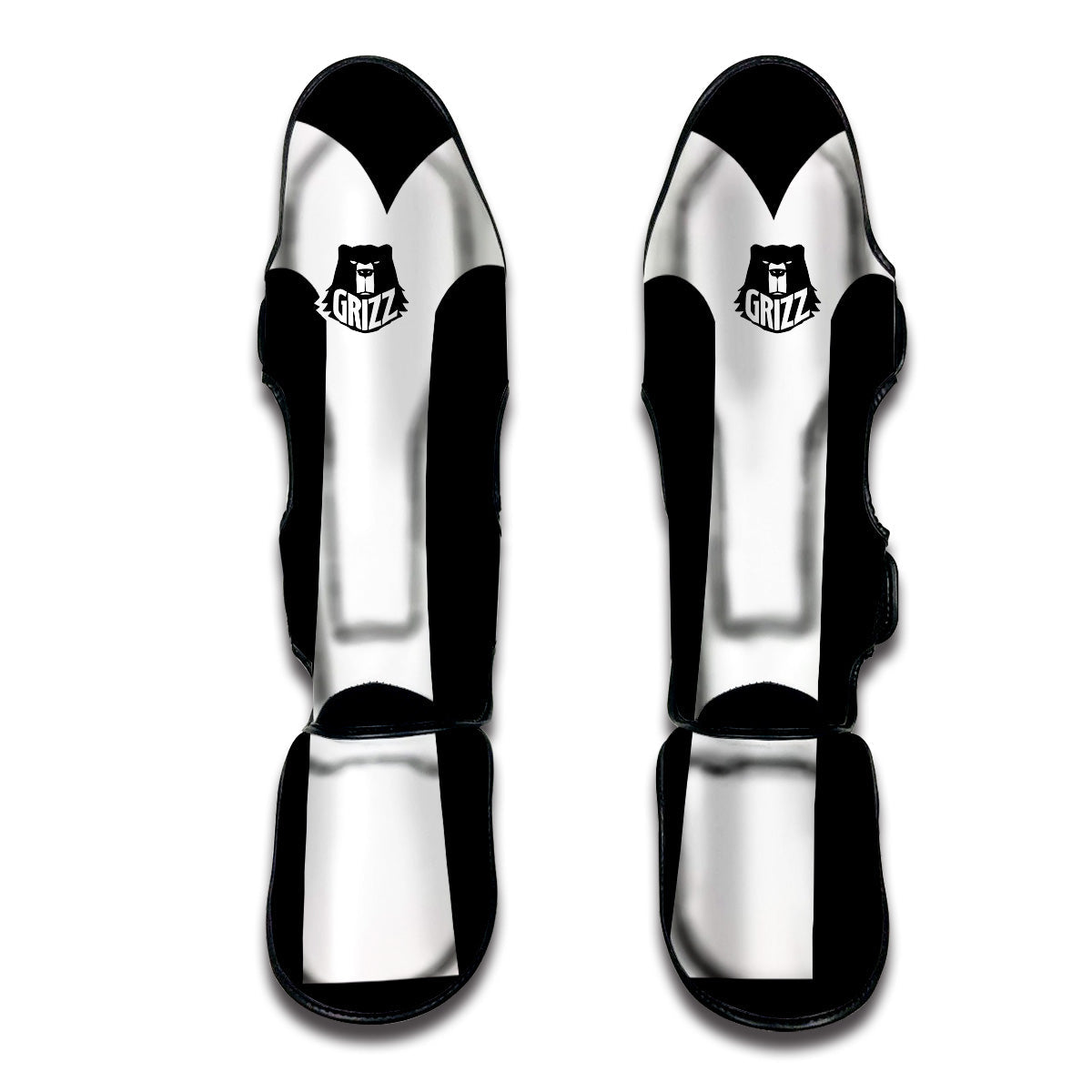 Aries Sign White And Black Print Muay Thai Shin Guards-grizzshop
