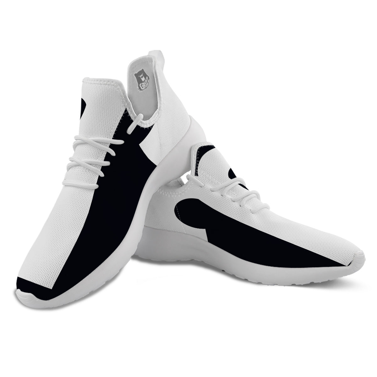 Aries Sign White And Black Print White Athletic Shoes-grizzshop
