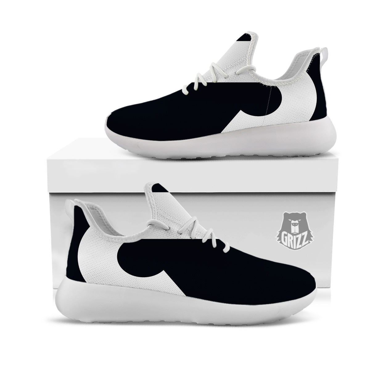 Aries Sign White And Black Print White Athletic Shoes-grizzshop
