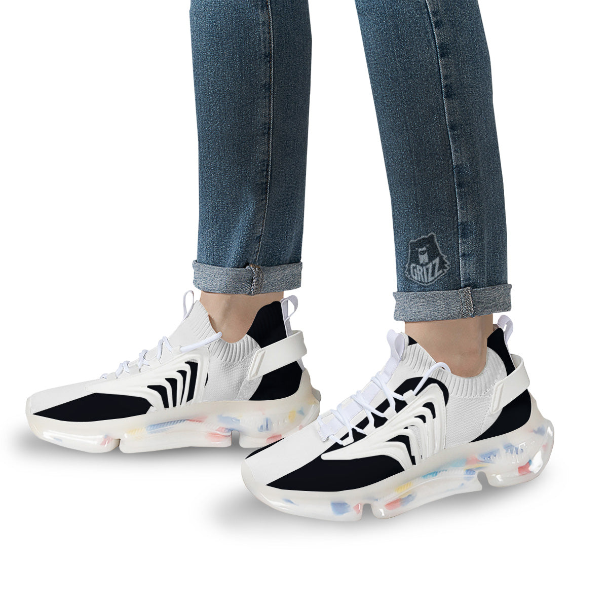 Aries Sign White And Black Print White Gym Shoes-grizzshop