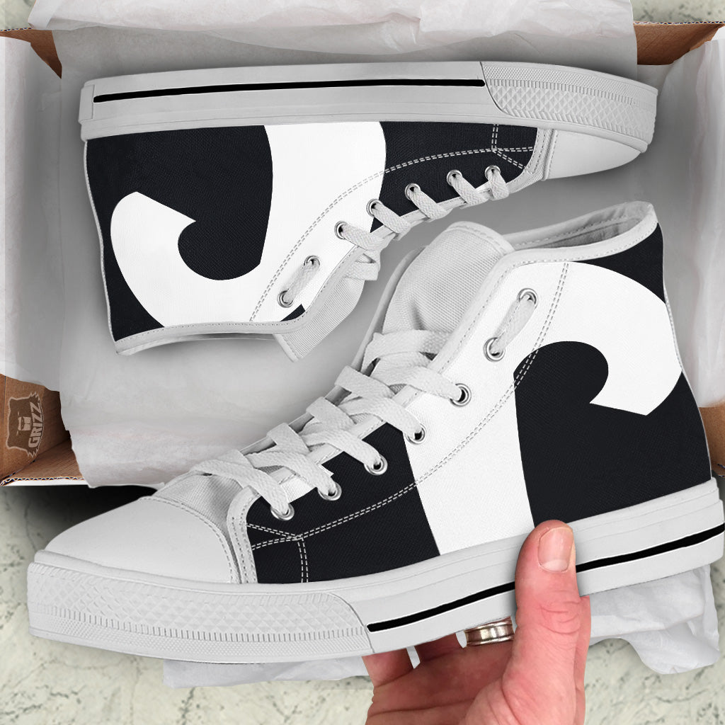Aries Sign White And Black Print White High Top Shoes-grizzshop
