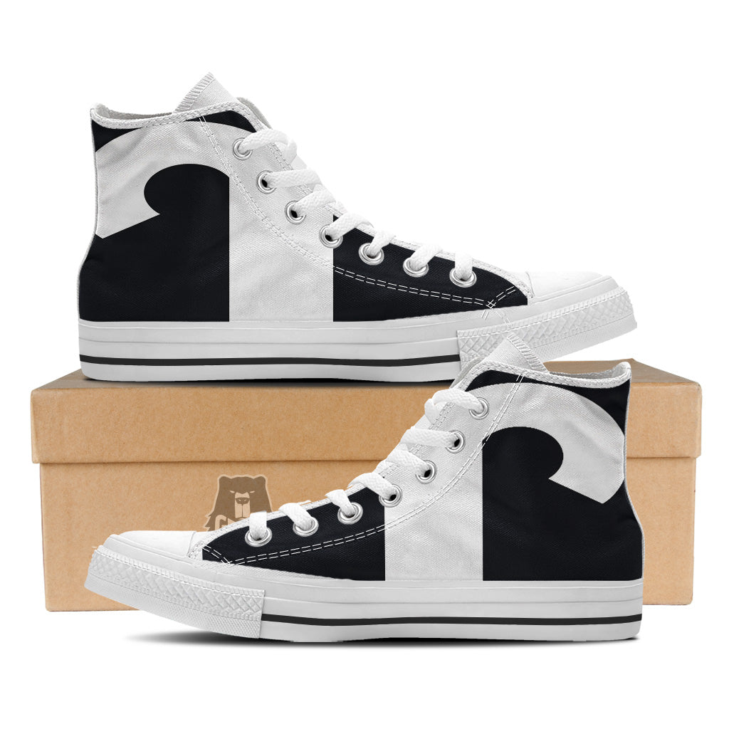 Aries Sign White And Black Print White High Top Shoes-grizzshop