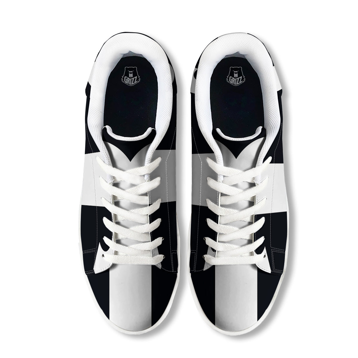 Aries Sign White And Black Print White Low Top Sneakers-grizzshop