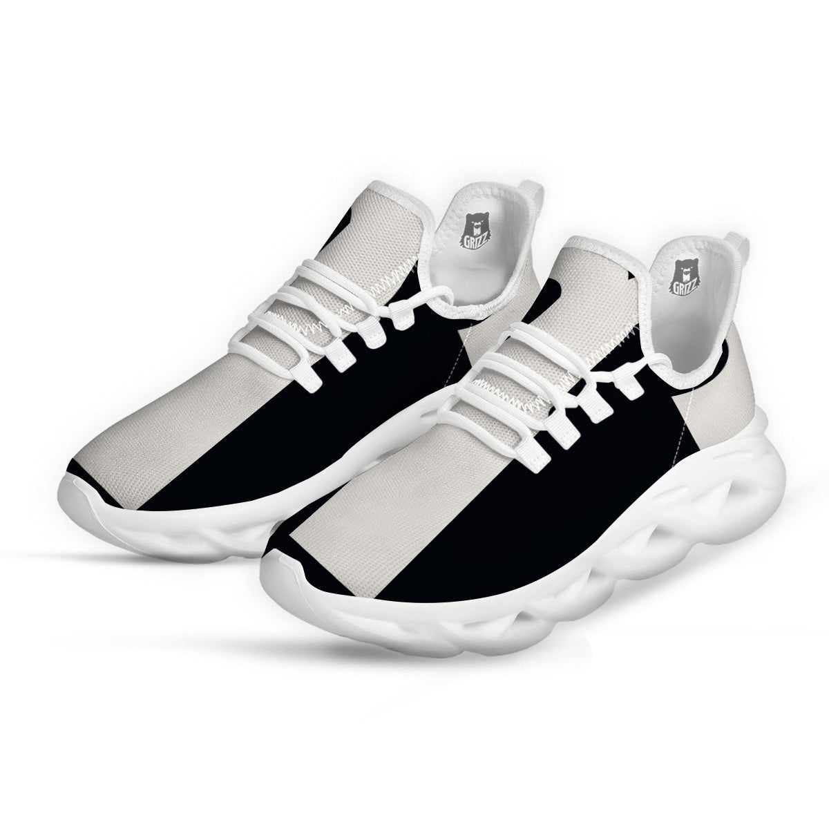 Aries Sign White And Black Print White Running Shoes-grizzshop