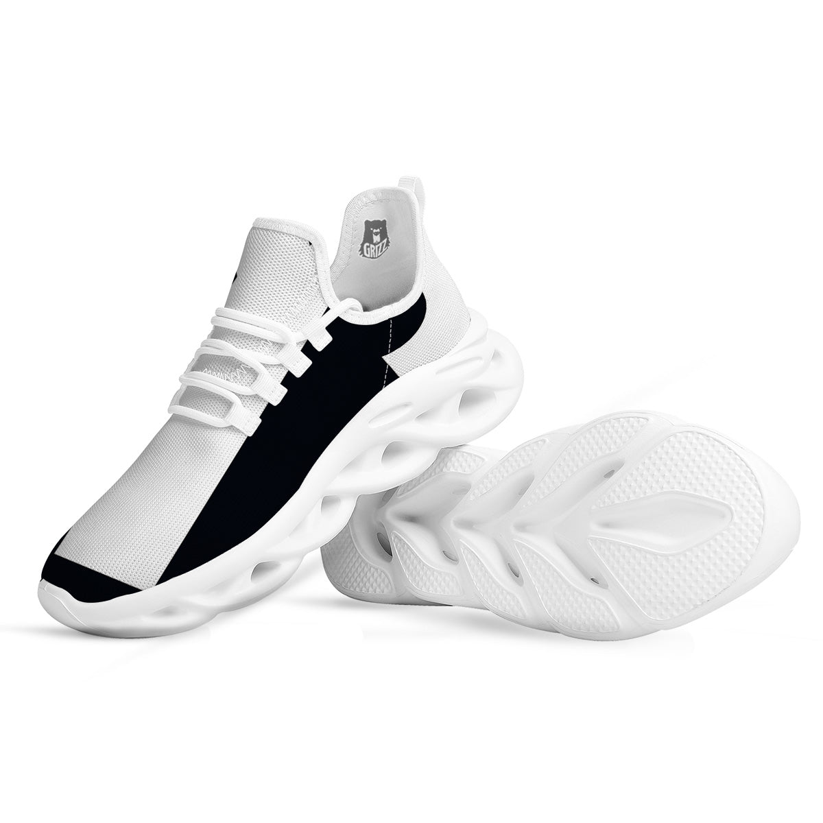 Aries Sign White And Black Print White Running Shoes-grizzshop