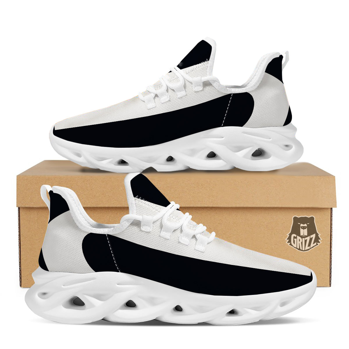 Aries Sign White And Black Print White Running Shoes-grizzshop