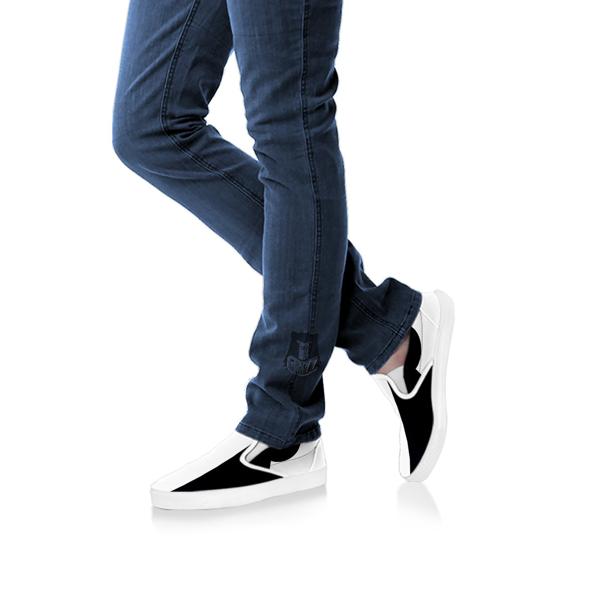 Aries Sign White And Black Print White Slip On Shoes-grizzshop