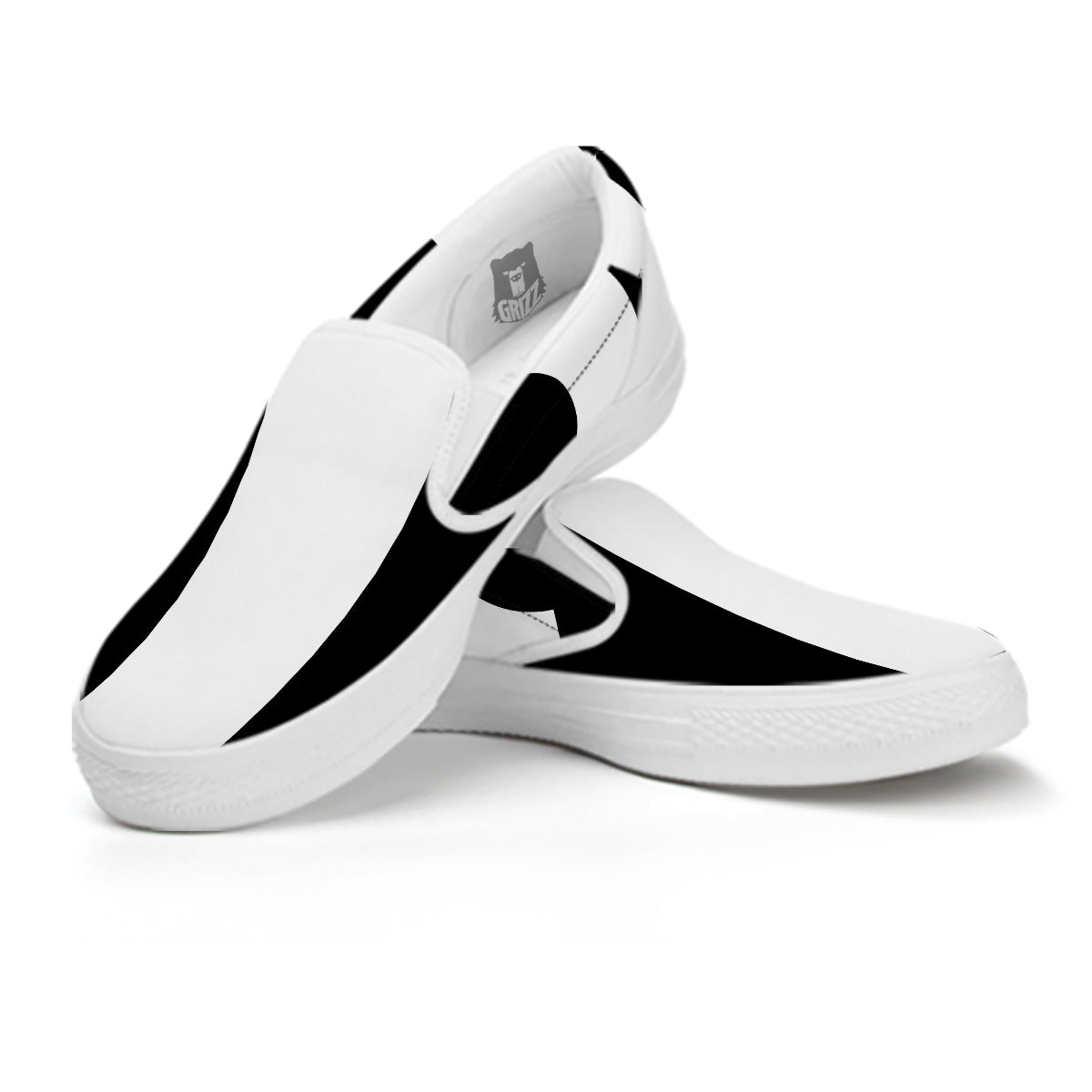 Aries Sign White And Black Print White Slip On Shoes-grizzshop