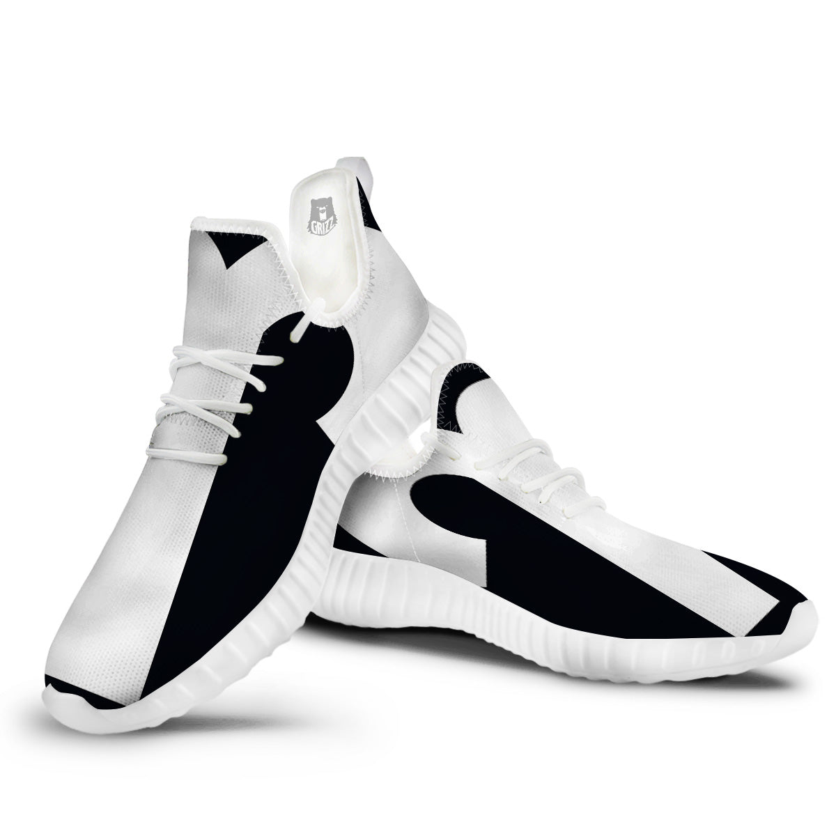 Aries Sign White And Black Print White Walking Shoes-grizzshop