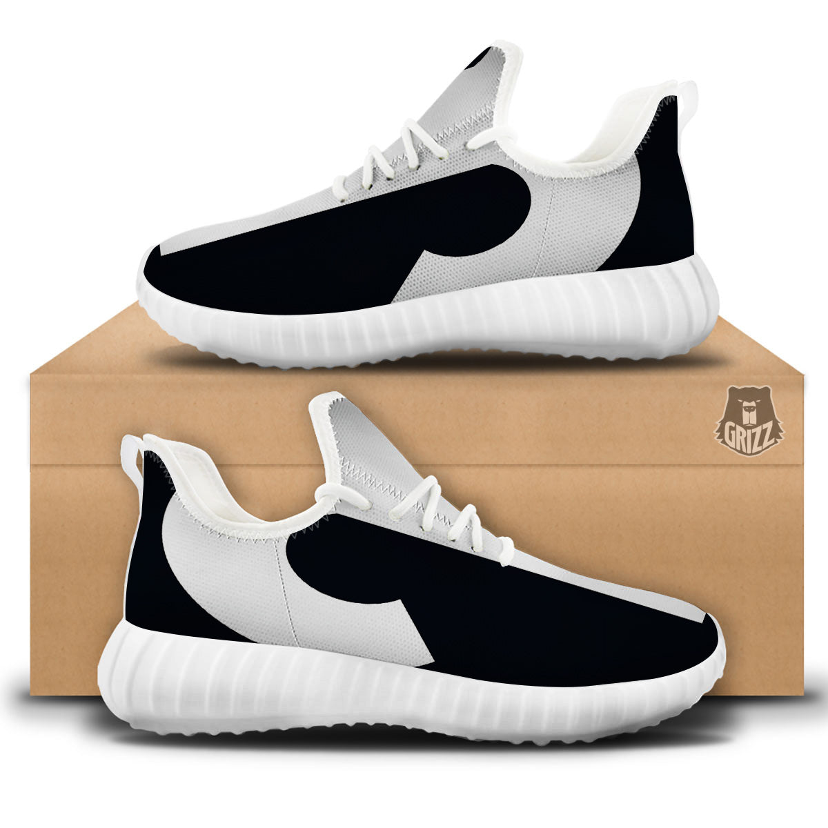 Aries Sign White And Black Print White Walking Shoes-grizzshop