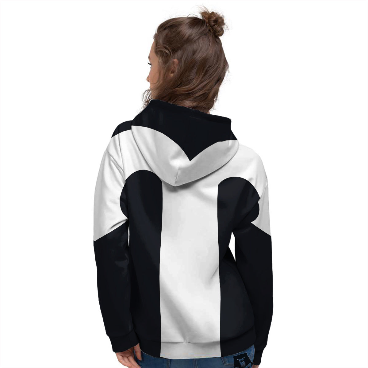 Aries Sign White And Black Print Women's Hoodie-grizzshop