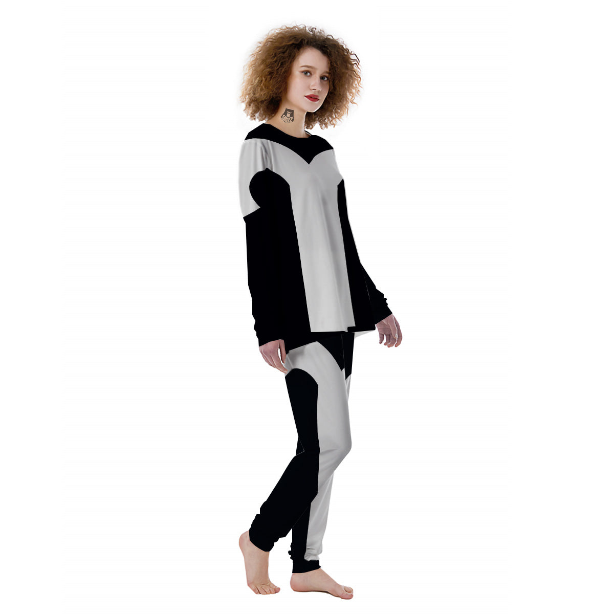 Aries Sign White And Black Print Women's Pajamas-grizzshop