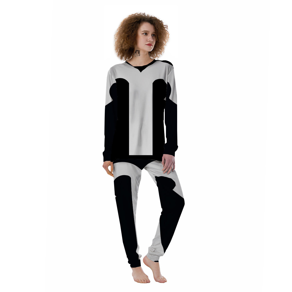 Aries Sign White And Black Print Women's Pajamas-grizzshop