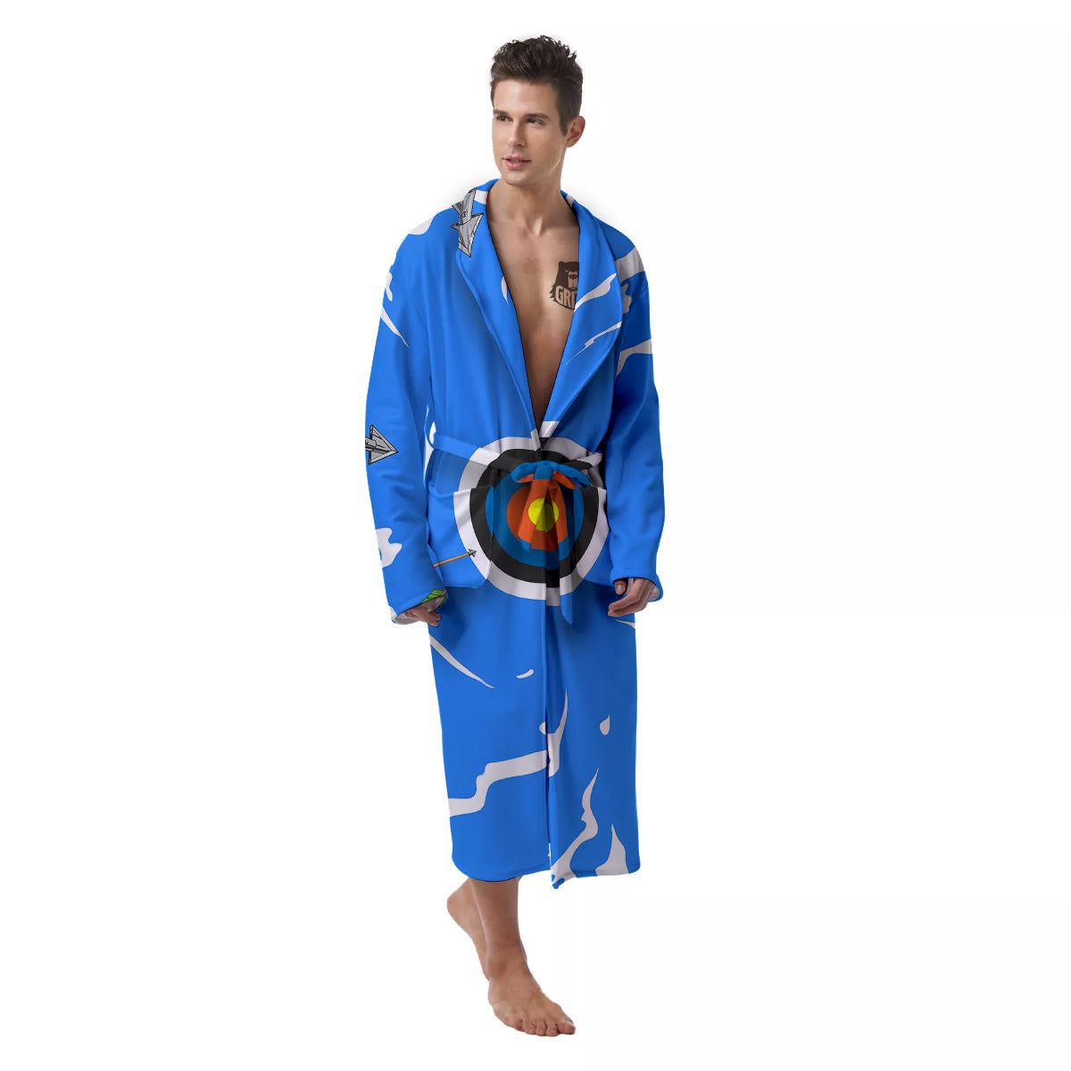 Arrows Are Casting At The Target Print Men's Robe-grizzshop