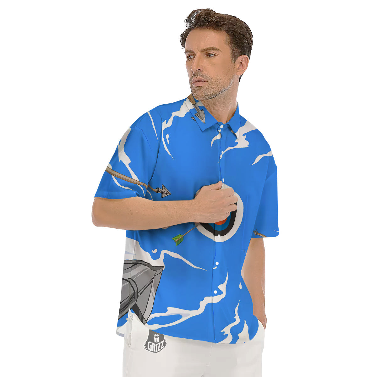 Arrows Are Casting At The Target Print Men's Short Sleeve Shirts-grizzshop