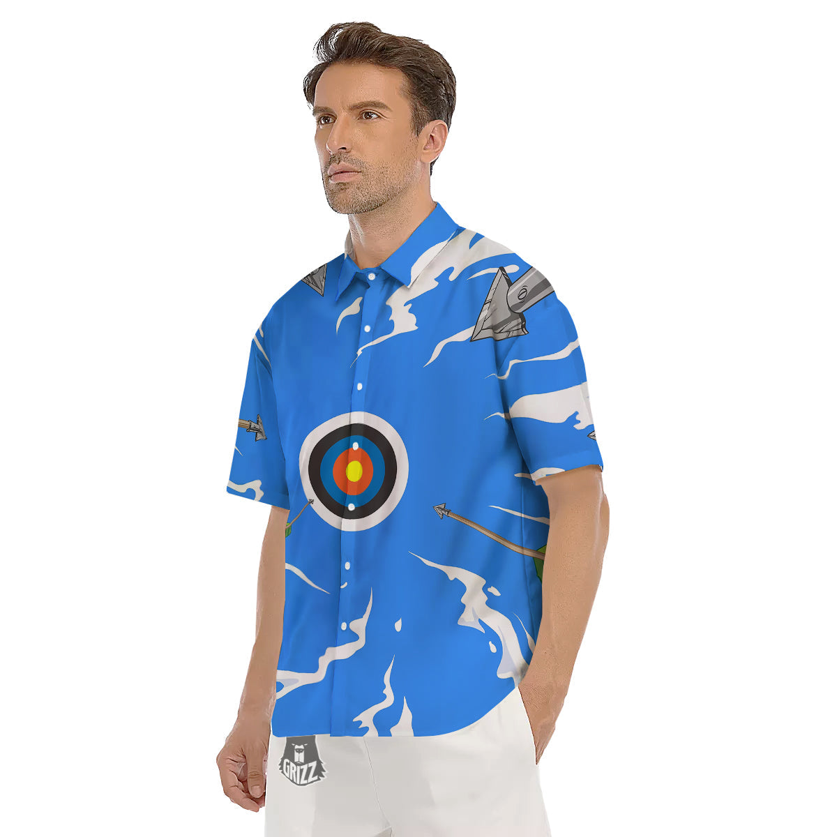 Arrows Are Casting At The Target Print Men's Short Sleeve Shirts-grizzshop