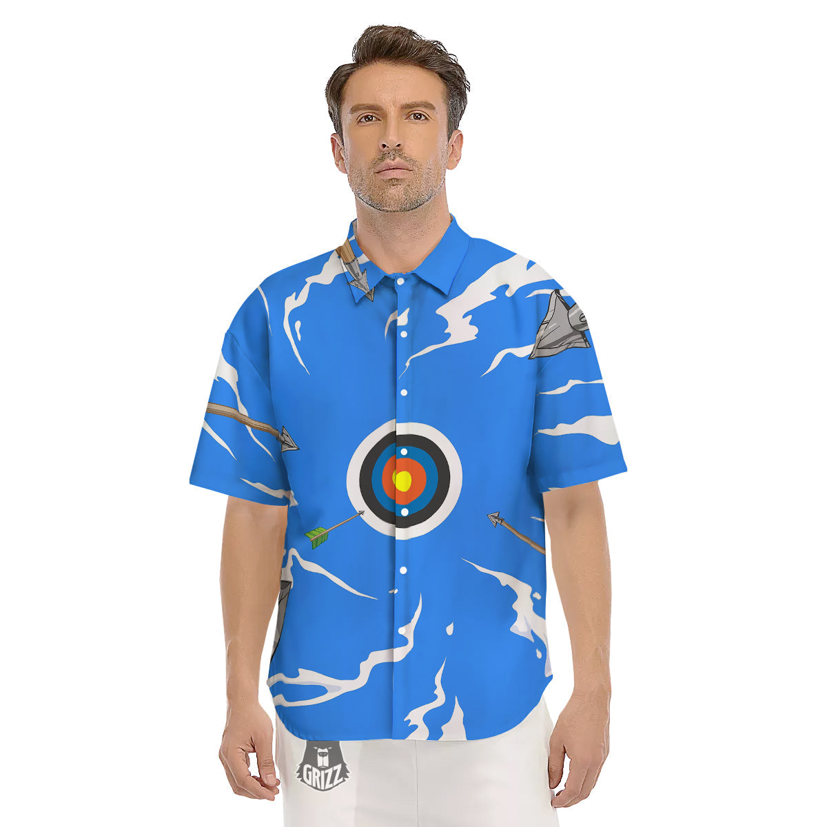 Arrows Are Casting At The Target Print Men's Short Sleeve Shirts-grizzshop