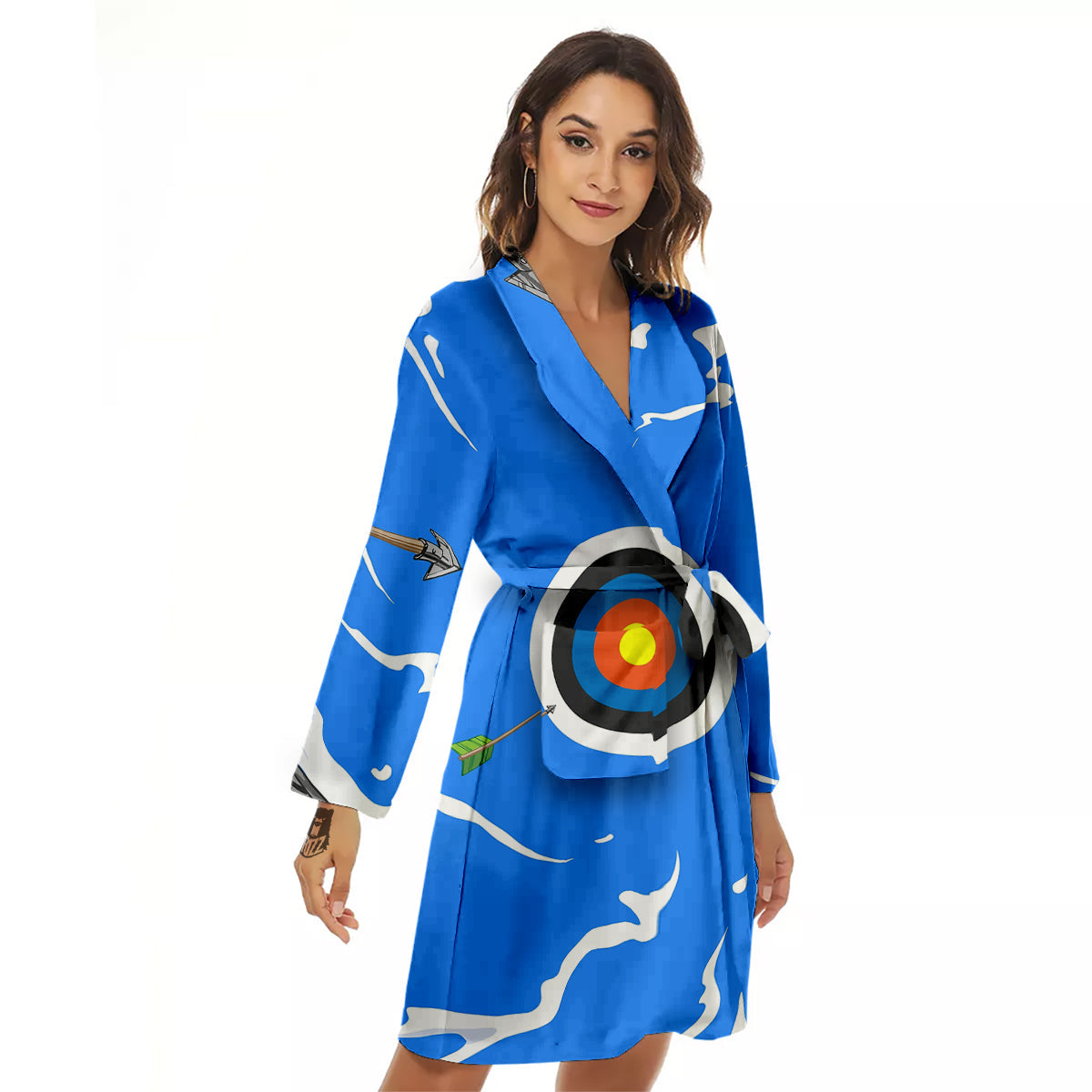 Arrows Are Casting At The Target Print Women's Robe-grizzshop