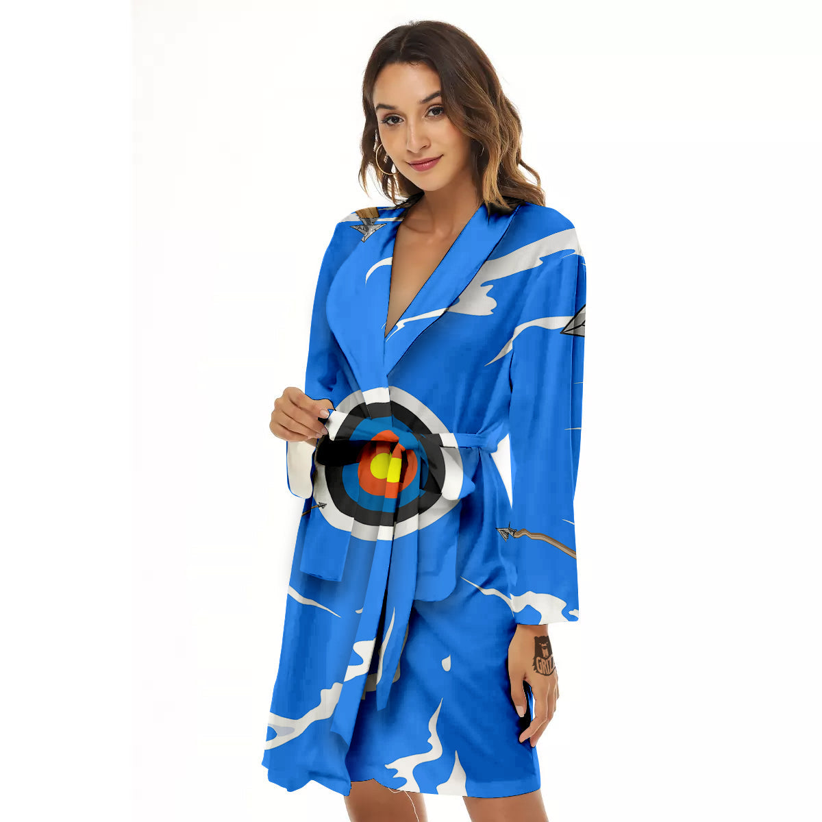 Arrows Are Casting At The Target Print Women's Robe-grizzshop