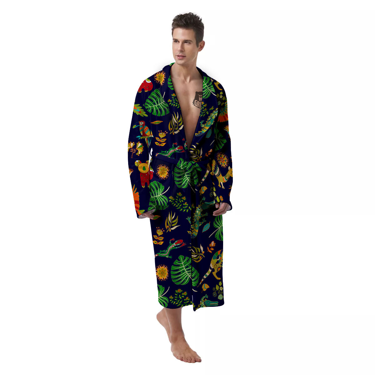 Art Australian Aboriginal Print Men's Robe-grizzshop